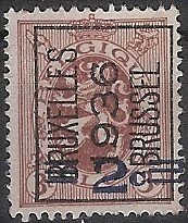 Stamp, Surcharged in blue, Belgium,  , Coats of Arms, Heraldic Animals, Лев