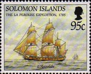 Stamp, L'Astrolabe, Solomon Islands,  , Sailing Ships, Ships