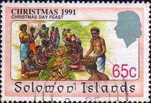 Stamp, Feast, Solomon Islands,  , Christmas, Culture, Food