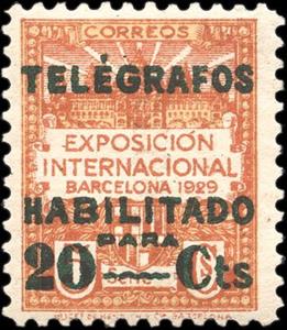 Stamp, Internacional Exposition Barcelona 1929. Sello habilitado, Spain,  , Philatelic Exhibitions