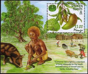 Souvenir Sheet, Mangoes, Solomon Islands,  , Fruits, Plants (Flora)