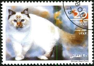 Stamp, Birman Seal-Point (Felis silvestris catus), Cinderellas,  , Animals (Fauna), Cats