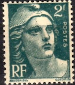 Stamp, Marianne type Gandon, France,  