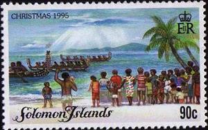 Stamp, Canoe Race, Solomon Islands,  , Canoeing, Christmas