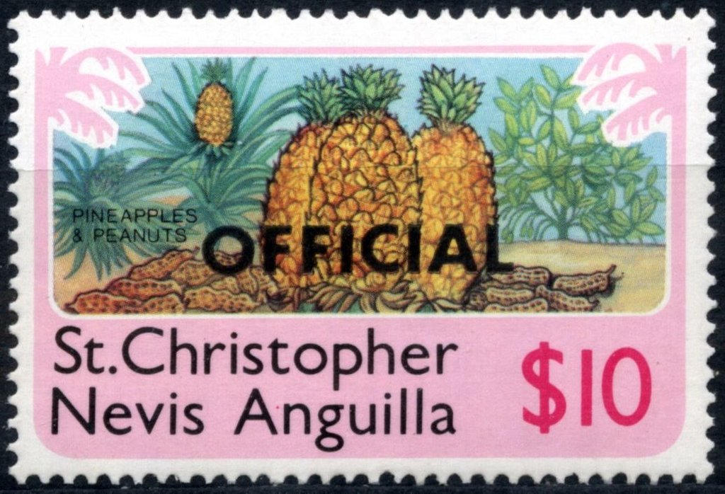 Pinneapples and peanuts, overprint "OFFICIAL"