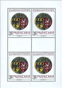 Mini Sheet, Leather case containing Bohemian crown (1347), Czechoslovakia,  , Coats of Arms