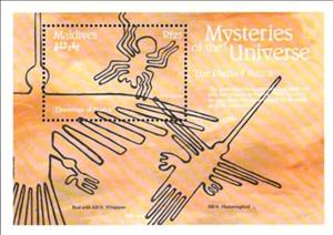 Souvenir Sheet, Drawings of Plains of Nasca, Peru, Maldives,  