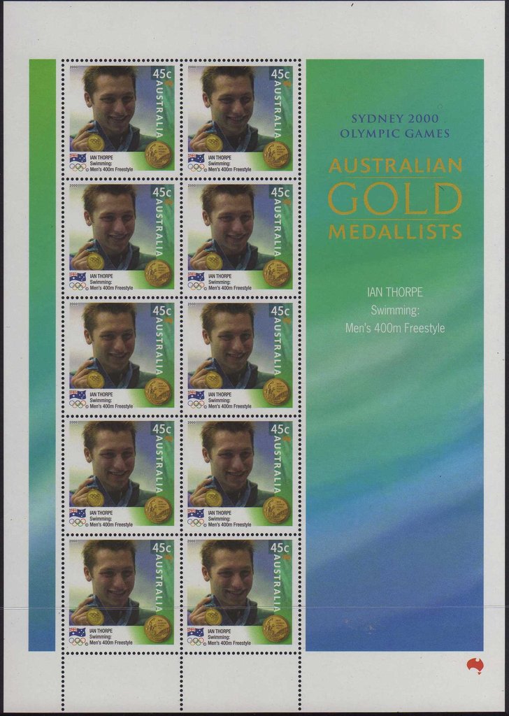 Ian Thorpe offset minisheet