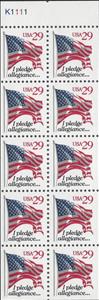 Booklet Pane, I Pledge Allegiance / Flag, United States of America,  , Flags