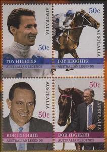 Se-tenant, Higgins &amp; Ingham block of 4, Australia,  , Horses, Sports