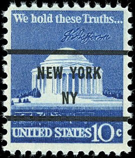 Stamp, Jefferson Memorial and Signature, United States of America,  , Architecture, Buildings, Monuments