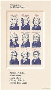 Souvenir Sheet, Presidents I, United States of America,  , Famous People, Heads of State, Men, Politicians, Государственный деятель
