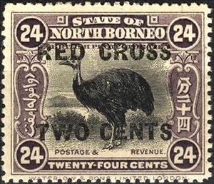 Stamp, Dwarf cassowary (Casuarius bennetti), North Borneo,  , Animals (Fauna), Birds, Ostriches