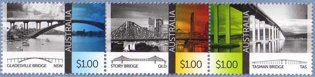 Se-tenant, Se-tenant Strip Of 3, Australia,  , Bridges