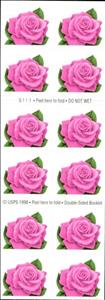 Booklet Pane, Coral Pink Rose, United States of America,  , Flowers, Plants (Flora), Roses