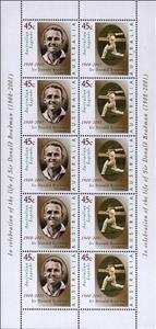 Mini Sheet, Sir Donald Bradman sheetlet, Australia,  , Cricket, Famous People, Sports