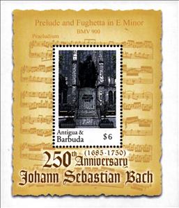 Souvenir Sheet, Johan Sebastian Bach (1685-1750), Antigua and Barbuda,  