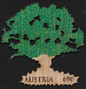 Stamp, Oak tree, Austria,  , Plants (Flora), Trees