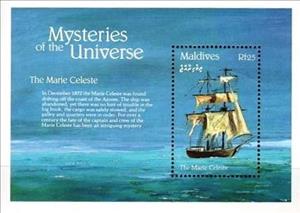 Souvenir Sheet, The Mary Celeste, Maldives,  , Sailing Ships, Ships