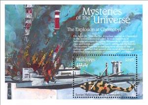 Souvenir Sheet, Explosion of Chernobyl, 1986, Maldives,  