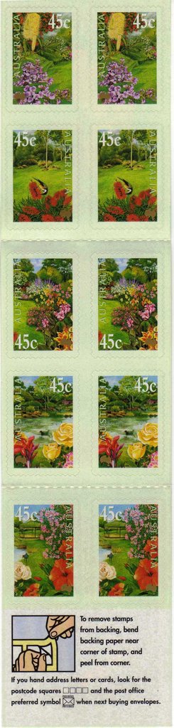 Gardens self adhesive booklet