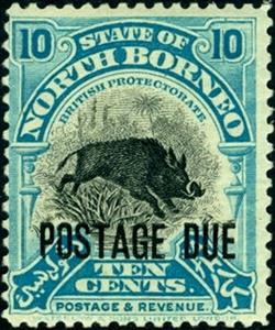 Stamp, Definitive of 1927/1928 with horizontal overprint, North Borneo,  