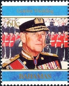 Stamp, Queen Elizabeth II and Prince Philip, 50th Wedding Anniv., Bahamas,  