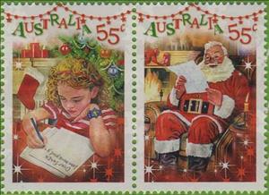 Se-tenant, Se-tenant Pair, Australia,  , Christmas, Letters (Mail), Santa Claus
