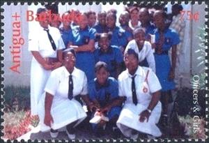 Stamp, Officers and girls, Antigua and Barbuda,  