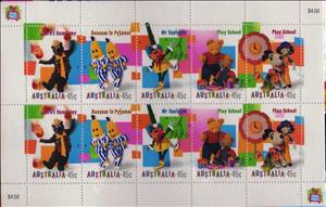 Mini Sheet, Children's TV sheetlet, Australia,  , Children, Puppets, Television
