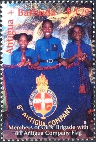 Members with 8th Antigua Company flag