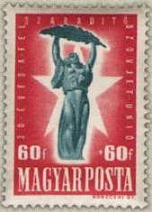 Stamp, Statue of Liberty, Budapest, Hungary,  , Sculptures, Monuments, Statues