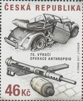 Stamp, The 75th Anniversary of Operation Anthropoid, Czech Republic,  , Anniversaries and Jubilees