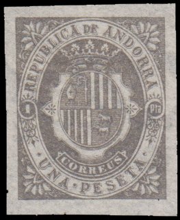 Stamp, Escudo de Andorra, Andorra, Spanish Administration,  