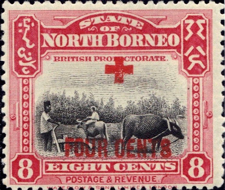 Country symbols-red overprint