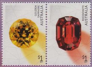 Se-tenant, $1 Se-tenant Pair, Australia,  , Gemstones