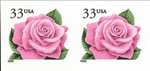 Se-tenant, Coral Pink Rose, United States of America,  , Flowers, Plants (Flora), Roses