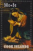 Stamp, Nativity by Correggio, Cook Islands,  , Christmas, Painters, Paintings