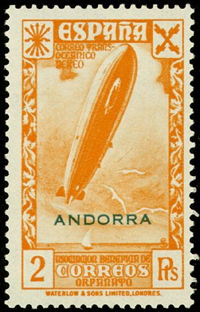 Stamp, Sellos beneficos de España. "Historia del Correo", Andorra, Spanish Administration,  