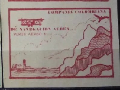 Stamp, Looking at the mountains from the biplane, Colombia,  , Aircraft, Aviation