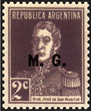 José Francisco de San Martíin (1778-1850), ovpt. "M.G."