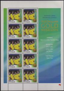 Mini Sheet, Mens 4 X 100m Freestyle Relay Offset Minisheet, Australia,  , Olympic Games, Swimming