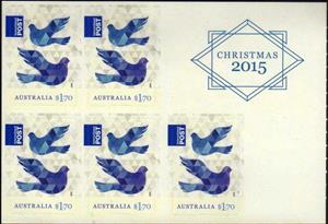 Mini Sheet, $8.50 Self Adhesive Booklet (blue Dove), Australia,  , Christmas, Stylized Animals