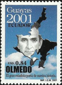 Stamp, J. J. de Olmedo (1780-1847), Ecuador,  , Authors, Famous People, Literary People (Poets and Writers), Literature, Men, Politicians