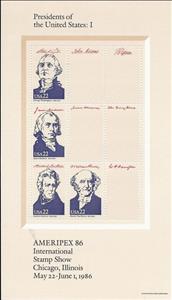 Souvenir Sheet, Presidents I, United States of America,  , Famous People, Heads of State, Men, Politicians, Государственный деятель