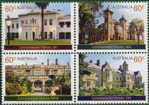Se-tenant, Se-tenant Block of 4, Australia,  , Architecture, Buildings, Government Buildings