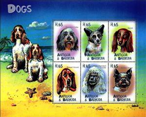 Mini Sheet, Dogs, Antigua and Barbuda,  , Animals (Fauna), Dogs, Mammals