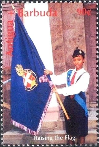 Raising the flag