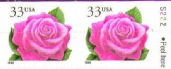 Se-tenant, Coral Pink Rose, United States of America,  , Flowers, Plants (Flora), Roses