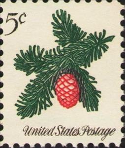 Stamp, Christmas 1964: Sprig of Conifer, United States of America,  , Christmas, Plants (Flora)